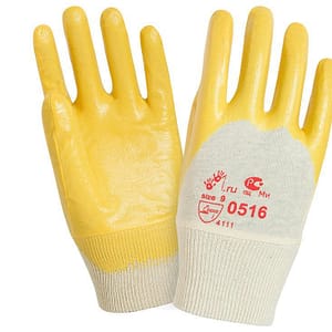 Перчатки «Лайт» хб с легким нитриловым покрытием, цв. желтый
